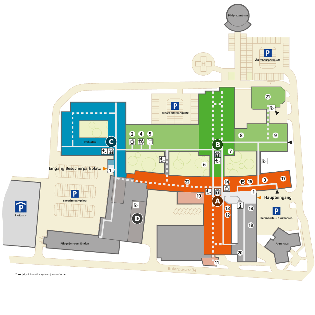 Lageplan Klinikum Emden
